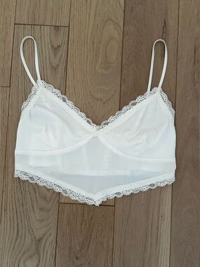 White lace and satin cami